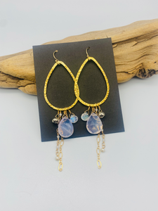 Hammered Pear Hoops