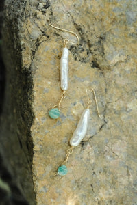 Pearl & Gemstone Earrings - Amazonite