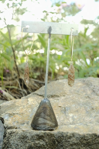 Marquise Hoops - Rutilated Quartz