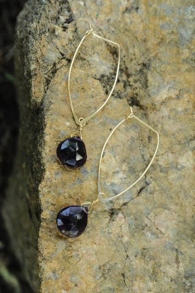 Marquise Hoops - Amethyst