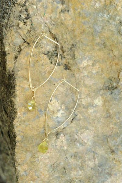 Marquise Hoops - Yellow Garnet