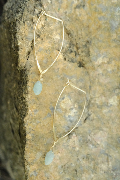 Marquise Hoops - Aquamarine