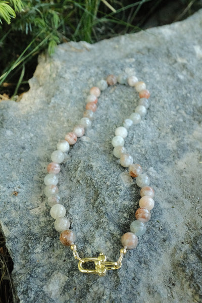 The Gemmy Necklace - In Pink Sunstone