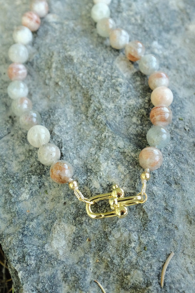 The Gemmy Necklace - In Pink Sunstone