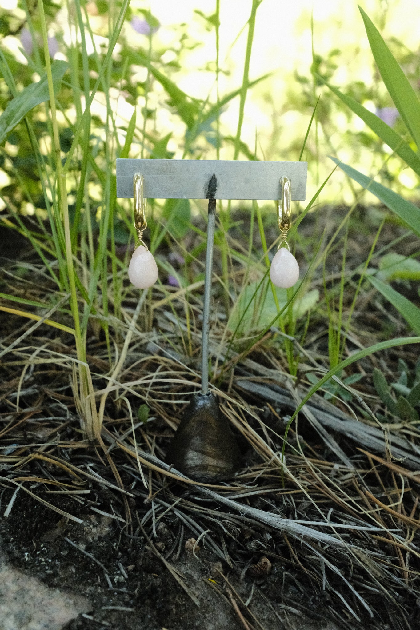 Chunky Hoops - Pink Opal