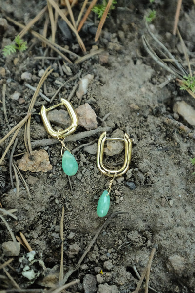 Chunky Hoops - Chrysoprase