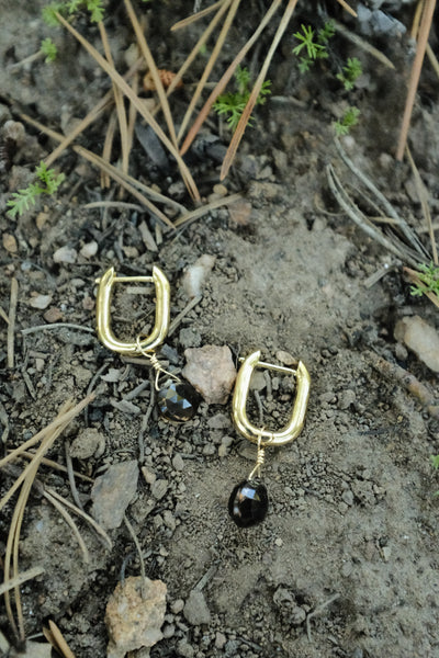 Chunky Hoops - Smoky Quartz