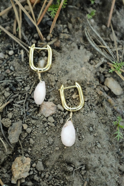 Chunky Hoops - Pink Opal