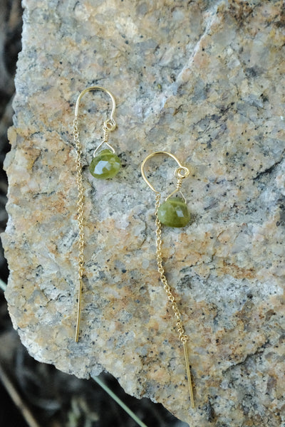 Gemstone Threaders - Green Garnet