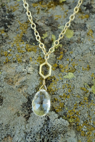 Geometric Gem Necklace - Clear Quartz