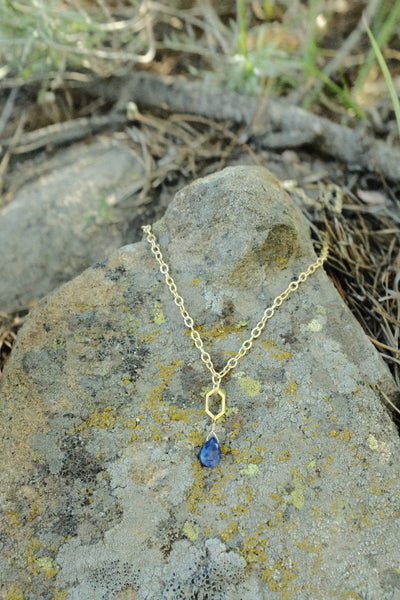 Geometric Gem Necklace - Lapis