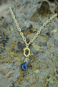 Geometric Gem Necklace - Lapis