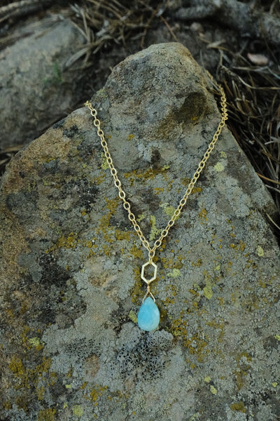 Geometric Gem Necklace - Amazonite