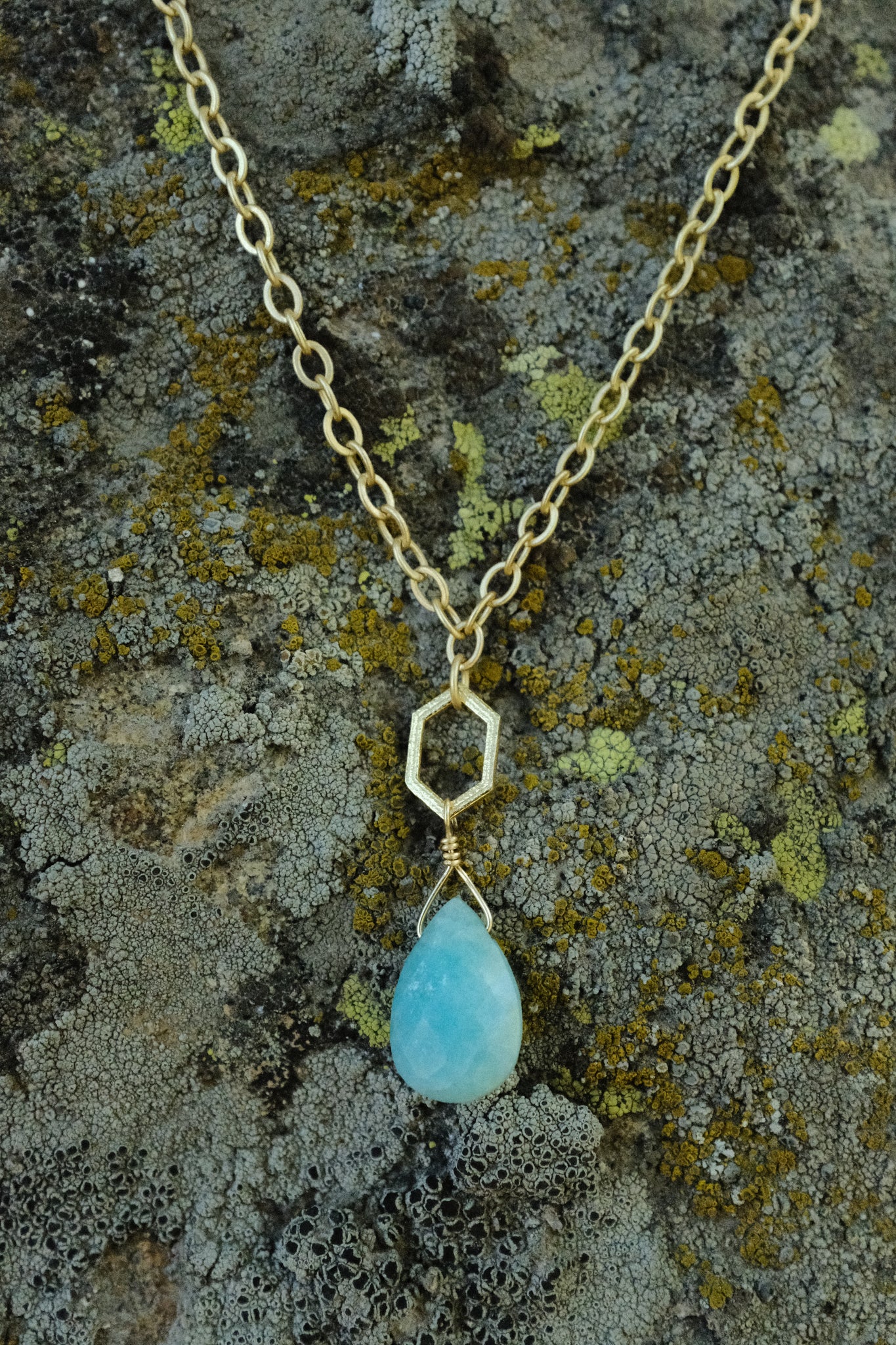 Geometric Gem Necklace - Amazonite