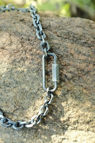 Carabiner Bracelet with Faceted Chain