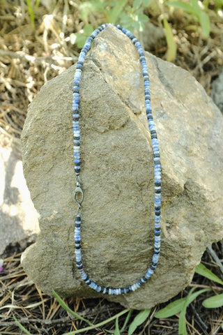 Marquise Clasp Necklace in Sodalite