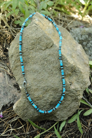 Marquise Clasp Necklace in Royal Blue Jasper