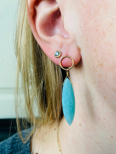 Circle Studs in Amazonite