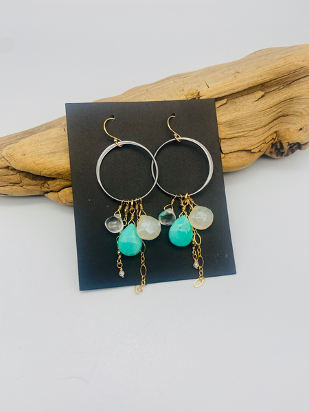 Circle Hoops in Chrysoprase