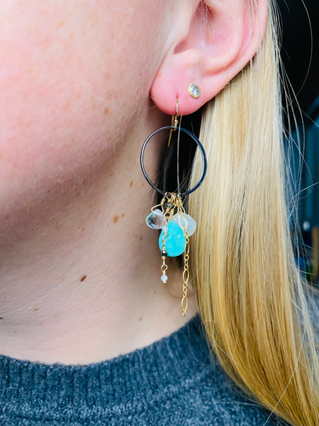 Circle Hoops in Chrysoprase