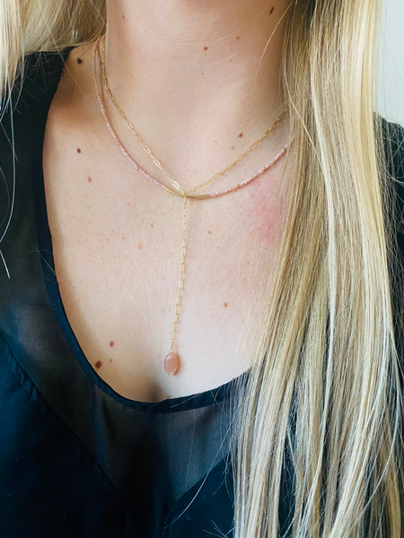 JawDropper Necklace in Peach Moonstone